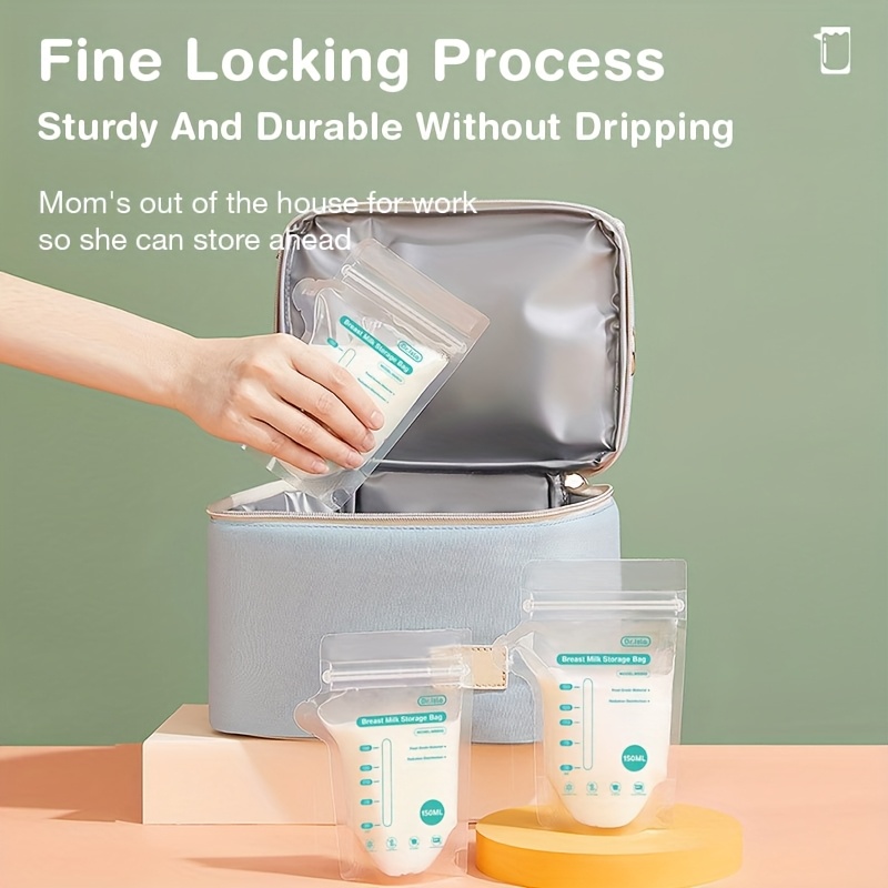 10pcs/30pcs/100pcs Breastmilk Storage Bags 150ml - Self-Standing Space-Saving Design with Pour Spout for Easy Feeding