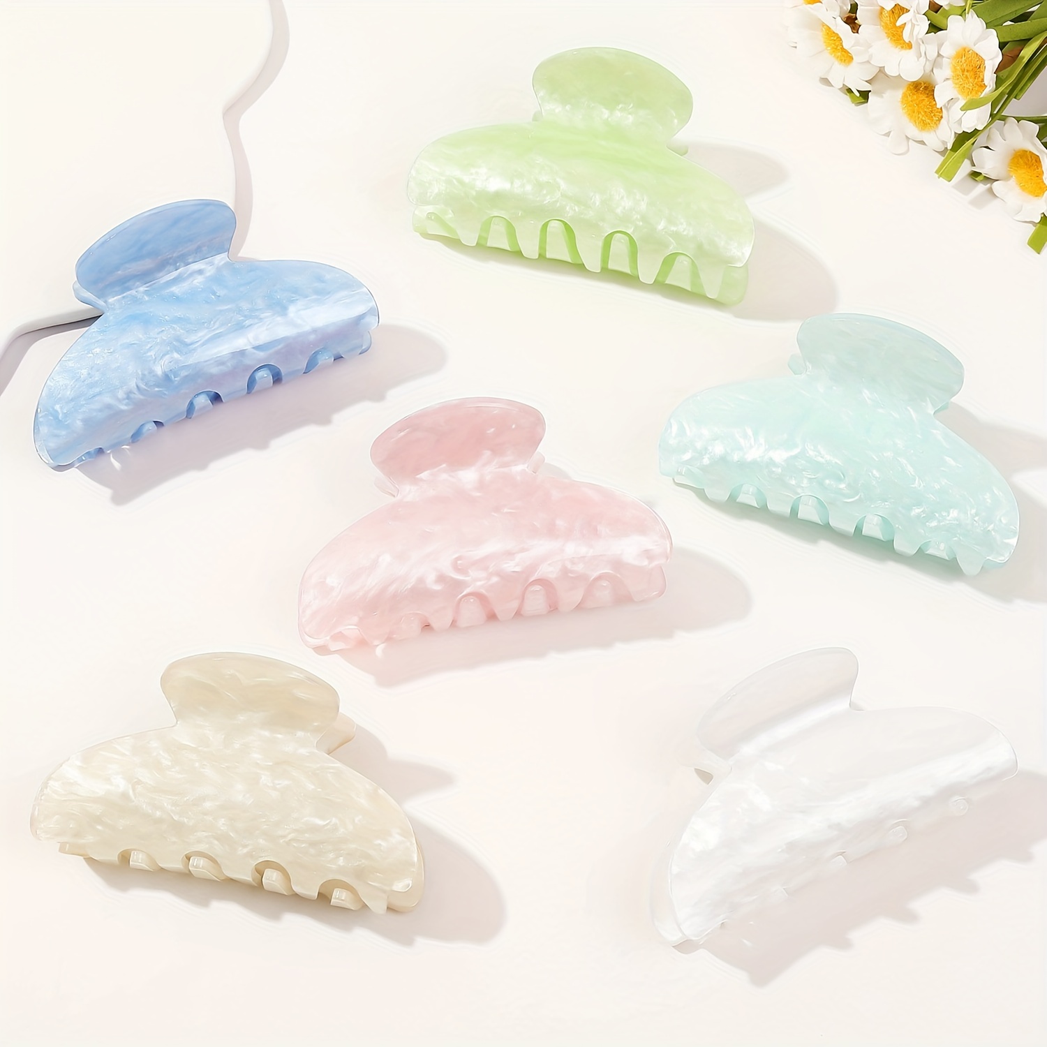 

2pcs Macaron Color Hair Claw Clips Trendy Non Slip Hair Grab Clips Ponytail Holders For Women And Daily Uses