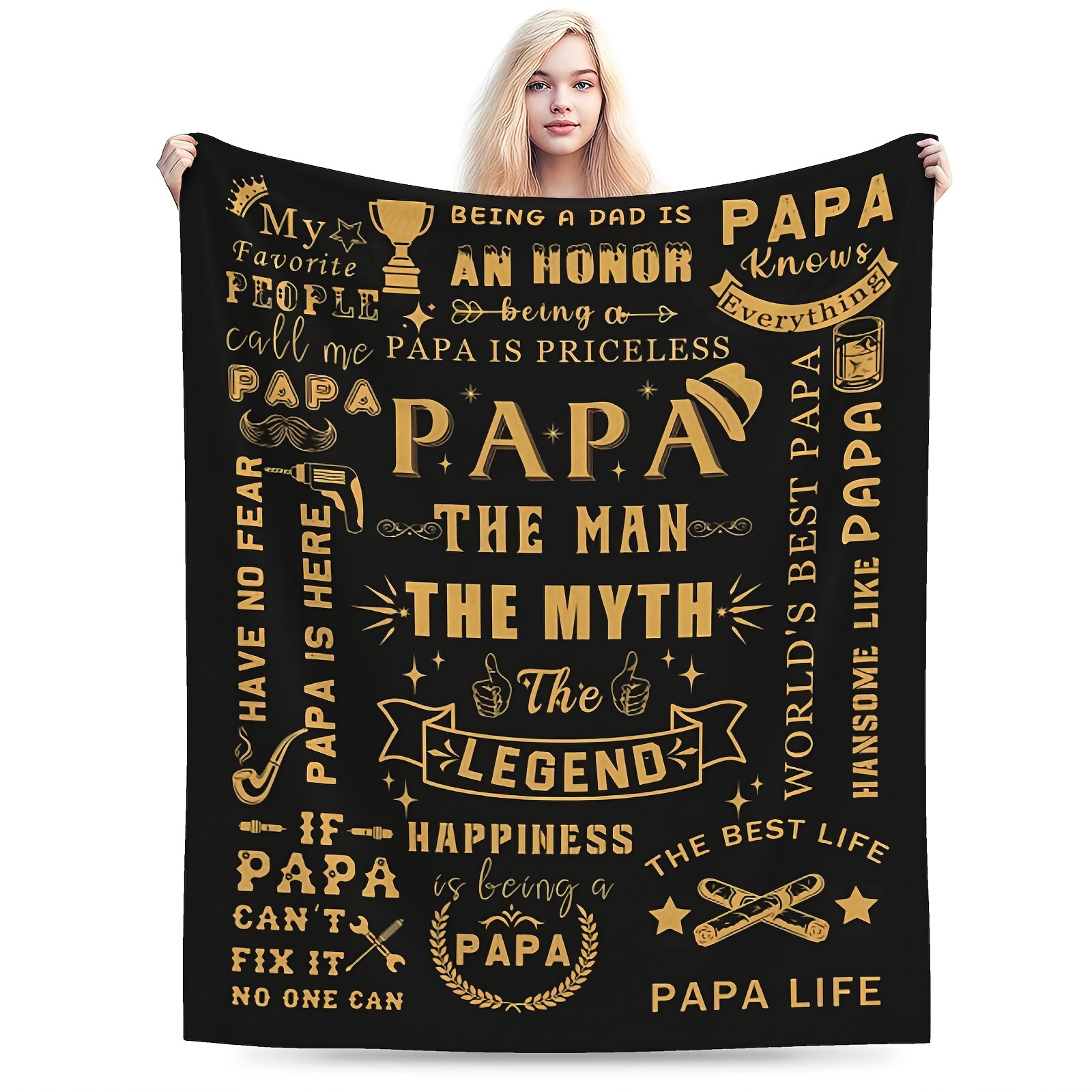 

1pc Fathers Day - Blanket - For Grandchildren - Grandkids - Presents For Dad Granddaughter