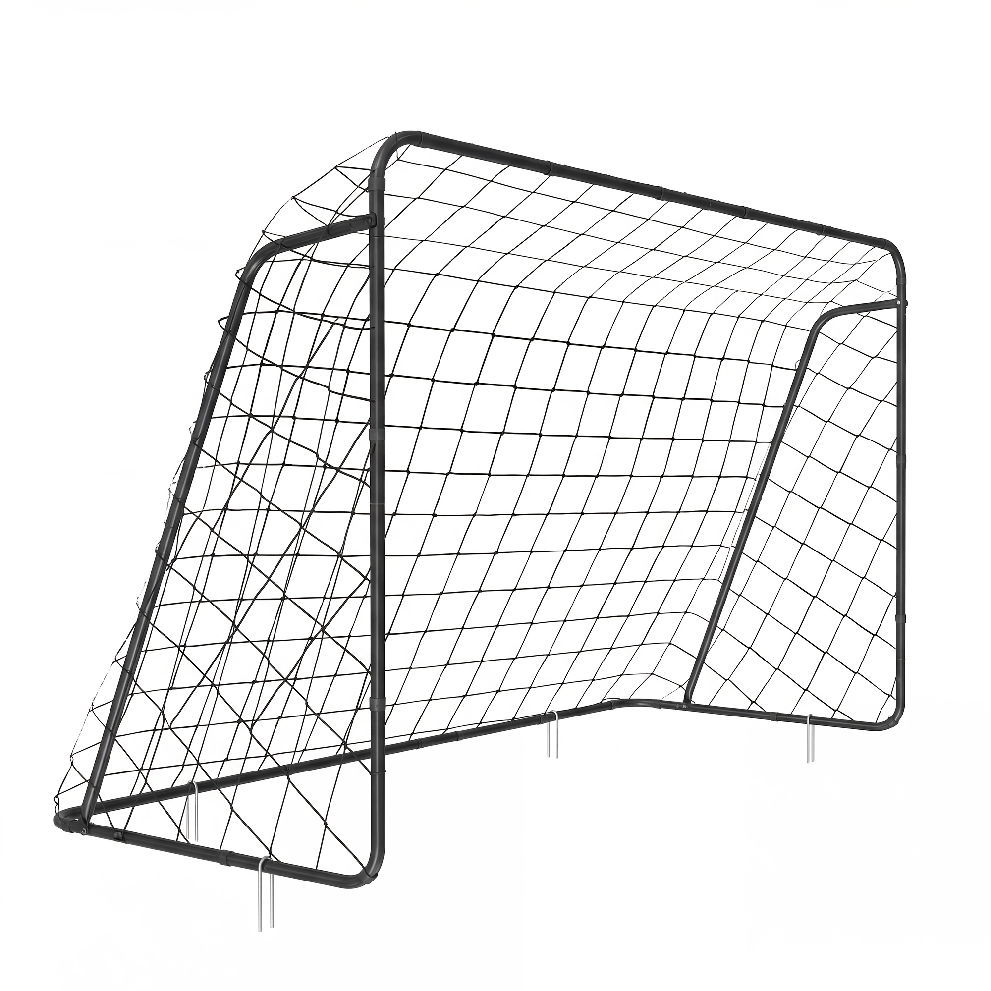 's Football Goal, Portable For Garden, Courtyard, Park, Beach, Steel , 215.1 X 76.1 X 150.1cm, Black
