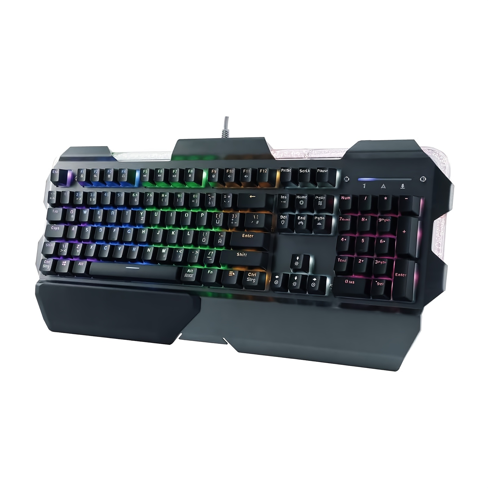 TEMU Wired Mechanical Rgb Gaming Keyboard, Mechanical Usb Keyboard, Mechanical Keyboard, 105 Keys Wired Keyboard