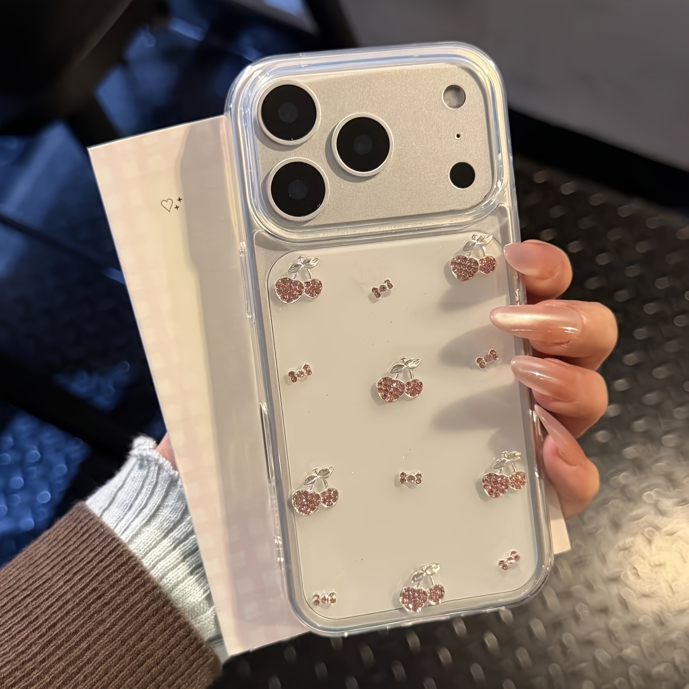 TEMU Phone Case - Sparkling Pink Cherry Suitable For Iphone 18 18 Pro 18 17 Pro 17 16 15 14 13 Soft Shell Phone Case Protective Case
