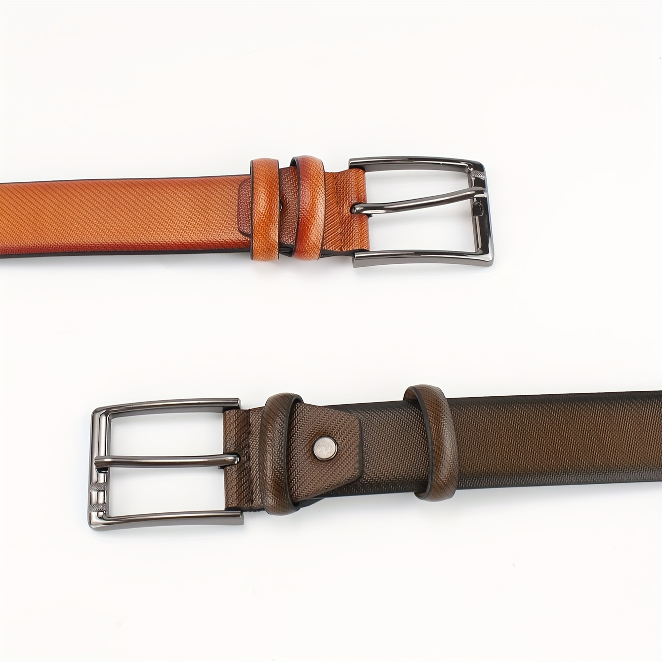 Faux Leather Men's Belt with Square Buckle - Perfect for Easter