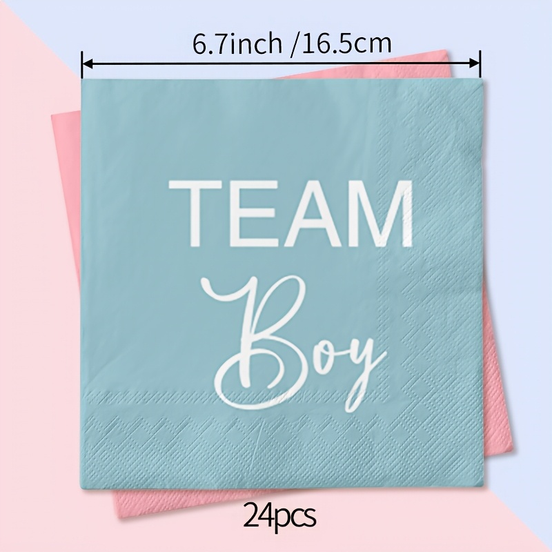 E-shop 24 Stück Rosa und Blaue Geschlechtsenthüllungs-Party-Servietten, Geeignet für Scrapbooking, Feiern, Nachmittagstee, Geburtstage, Versammlungen,