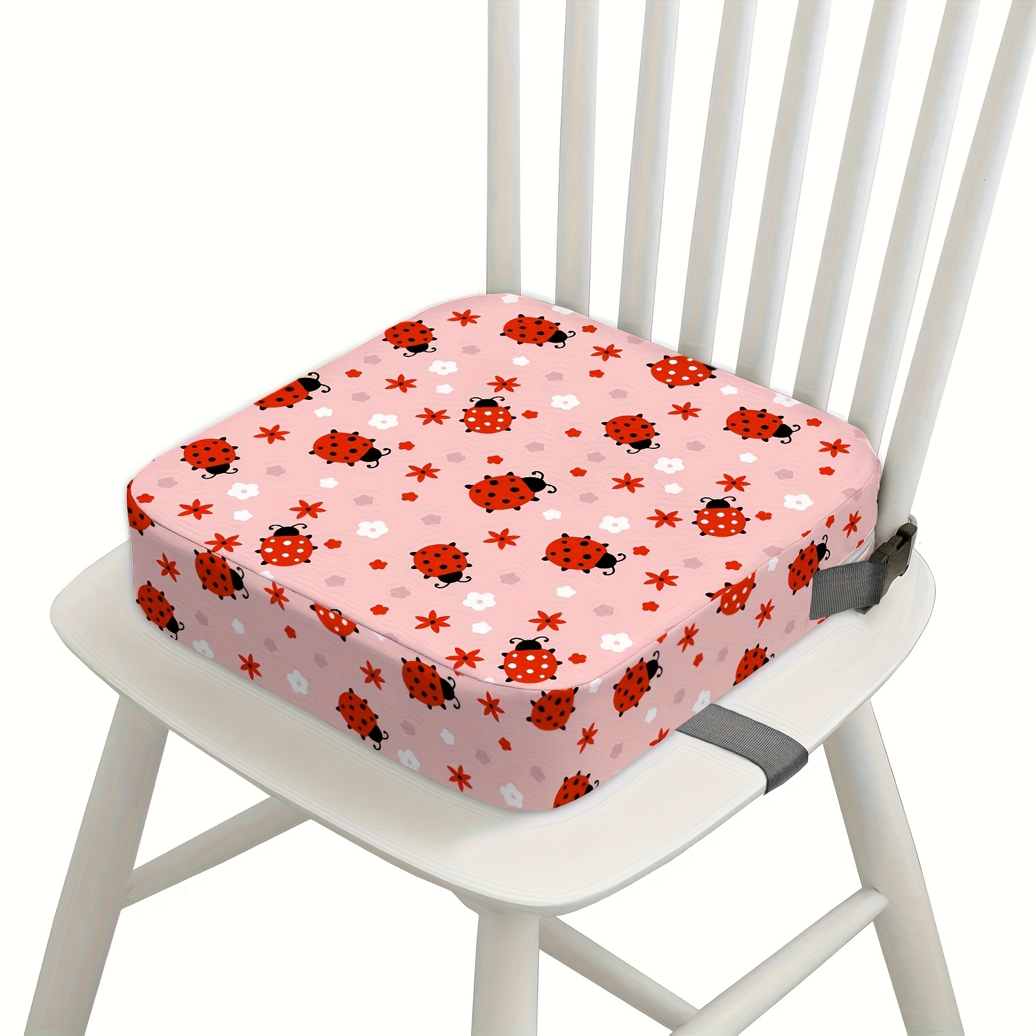 1 Child Booster Seat Cushion With Non-slip Base And Adjustable Straps – Perfect For Kids' Dining Chairs