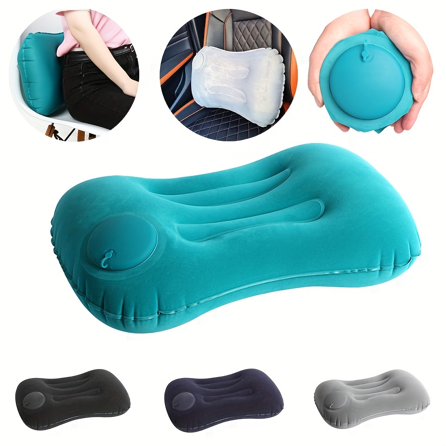 

Ergonomic Inflatable Pillow - Compressible Portable Neck Cushion, For Travel, Home, Office & Camping - Multifunctional, Comfortable, Casual Sleep Support