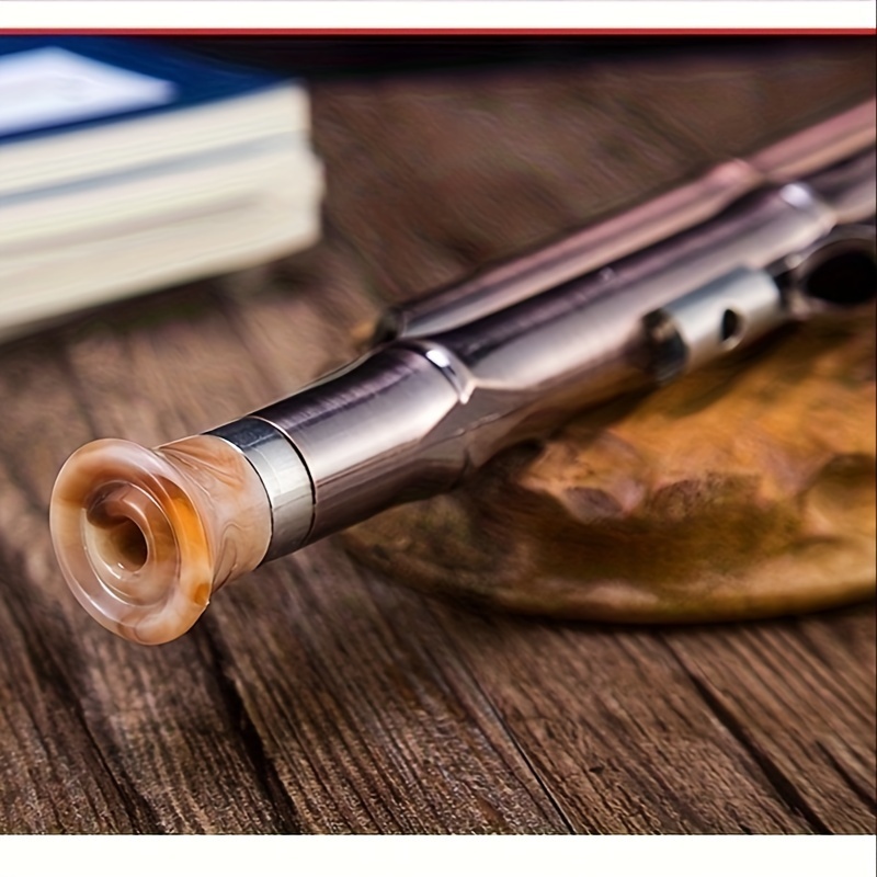 Alto Flute, Traditional Chinese Instrument with Copper Plated Metal Body and Carrying Case, Durable Feature Wind Instrument Suitable for Beginners and Professionals in C & F Keys