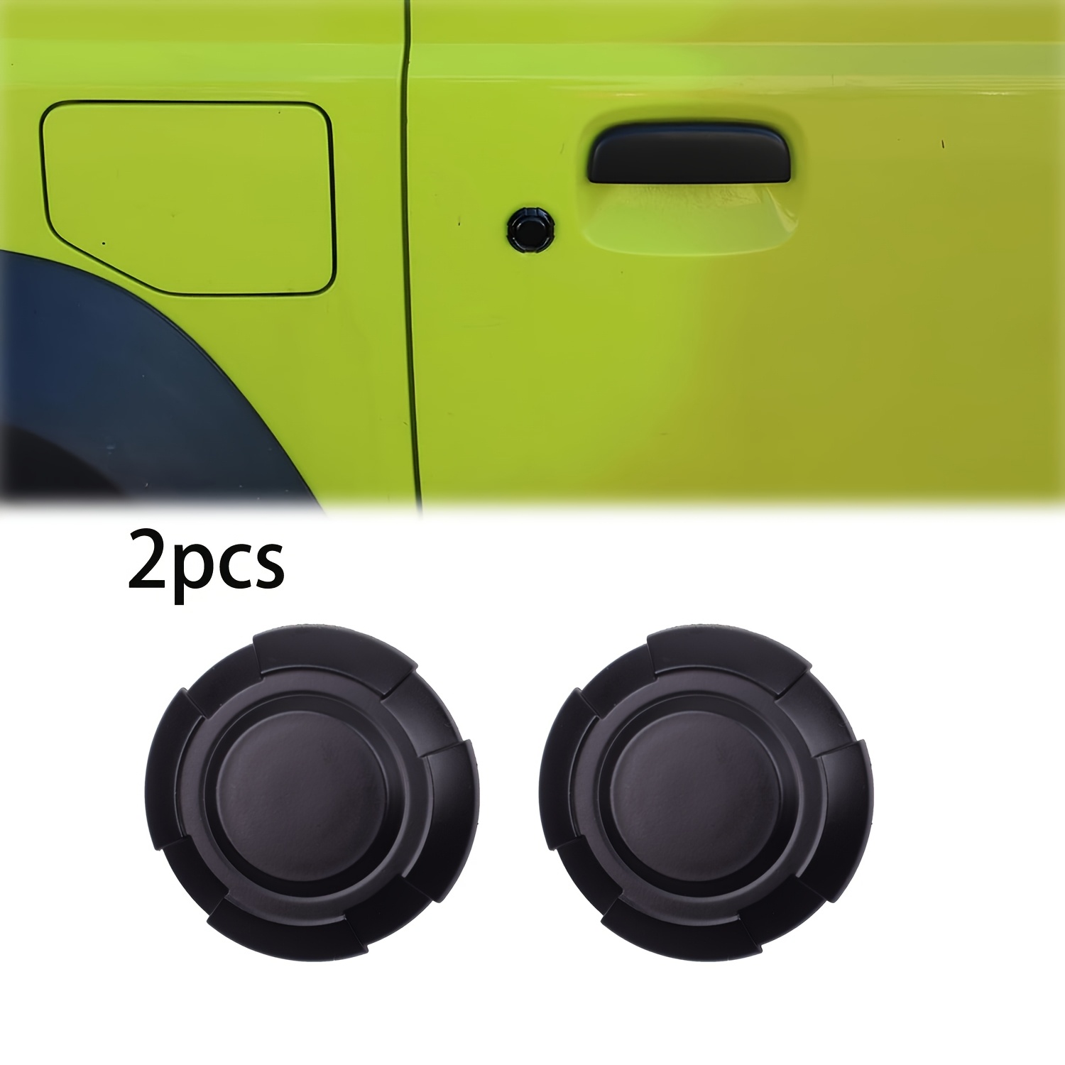 TEMU 2pcs Cache-Trou de Clé de Voiture pour 2019+ pour Jimmy JB64 JB74, Décoration Magnétique Noire Argentée pour Couvercle de Serrure de Porte,