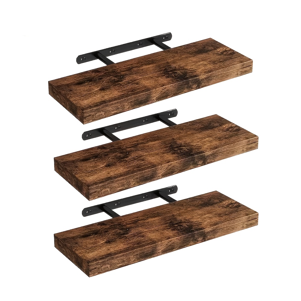 TEMU Set di 3 mensole sospese da 40 cm con staffe in metallo, con supporto stabile , che massimizza l'utilizzo dello , facili da installare, adatte
