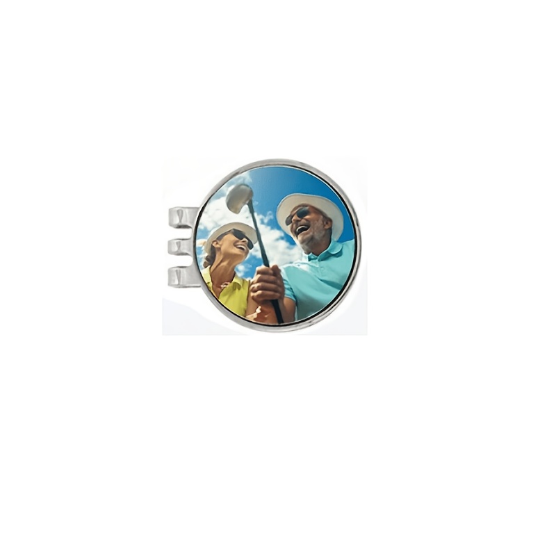 TEMU ["Personnalisation] Marqueur de golf magnétique et clip de chapeau personnalisés, Marqueur de golf, Clip de chapeau personnalisé avec photo,