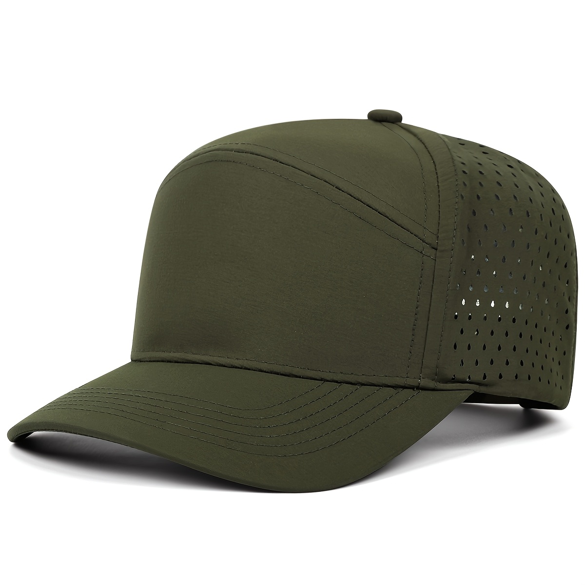 TEMU Casquette de en respirante pour homme, réglable, tendance, d'été, de couleur unie, style baseball pour femme