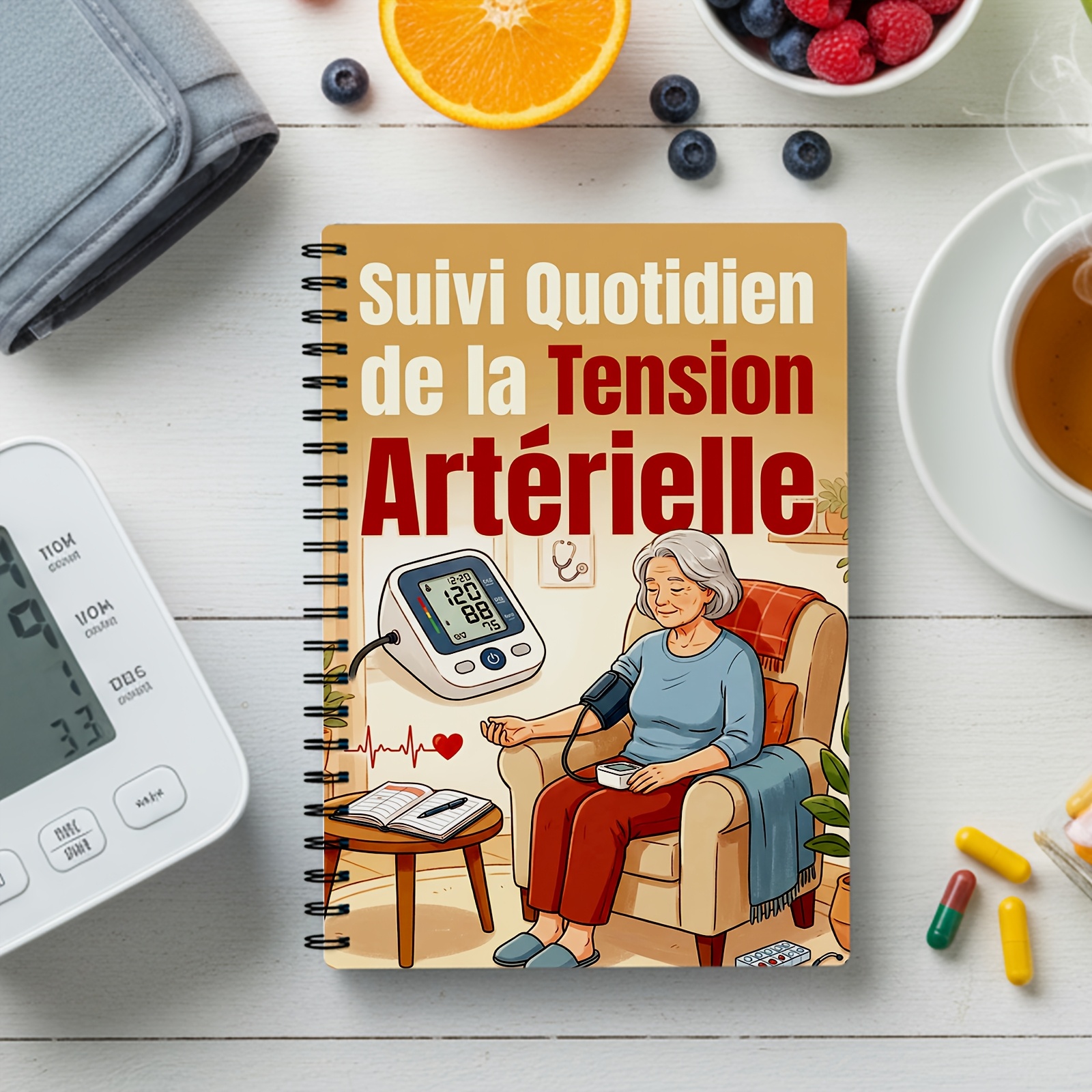 TEMU Carnet de de la surveillance de la tension artérielle, Carnet de notes pour adultes, Enregistrement et de l' artérielle à domicile, Carnet de