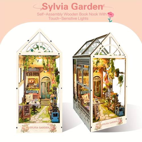 item picture garden house book nook kit book shelf insert easy assemble toys gifts women home decoration