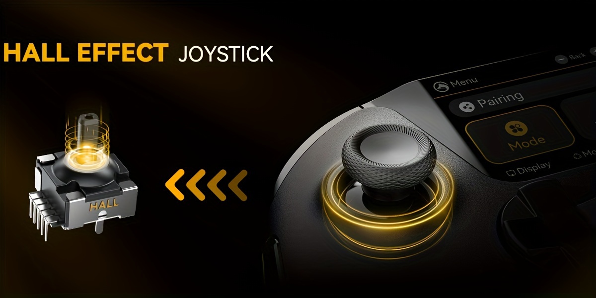 Interactive Screen Wireless Gaming Controller For PC/Switch/iOS/Android/Steam Deck, Hall Effect Stick & Trigger, RGB Lighting, Remappable Buttons, 1800mAh With Charging Dock -V2/Black(No Drift).[Notice]Not Compatible With Xbox And PS5