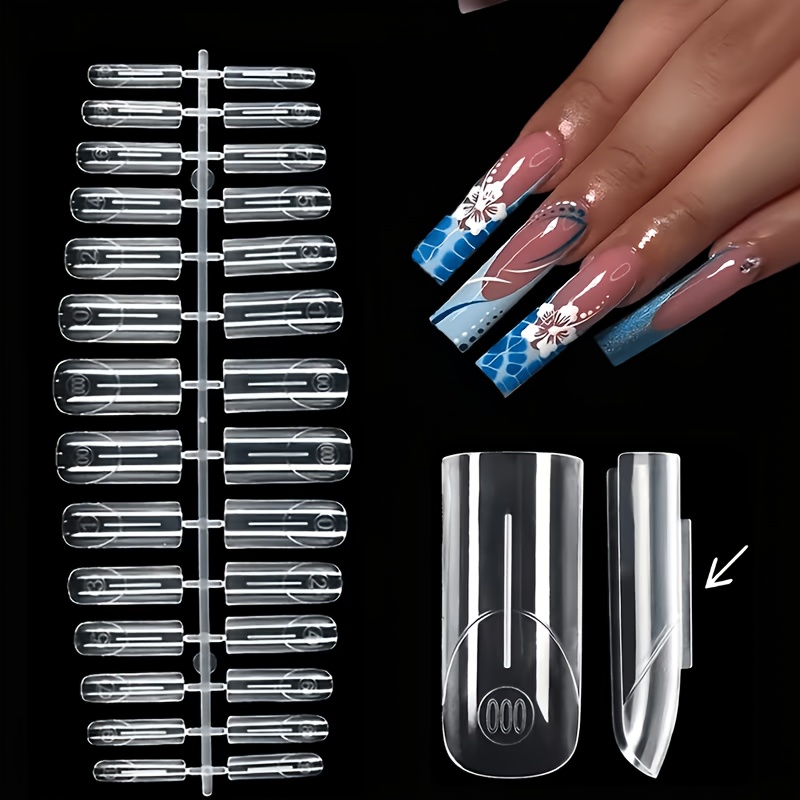 Image of New 28pcs Set Of Fin Arched Square French Quick Transparent Nail Tools, With Built-in , 1pc Molding, Can Create Double , Gradient French Nails, Simple And , Can Diy