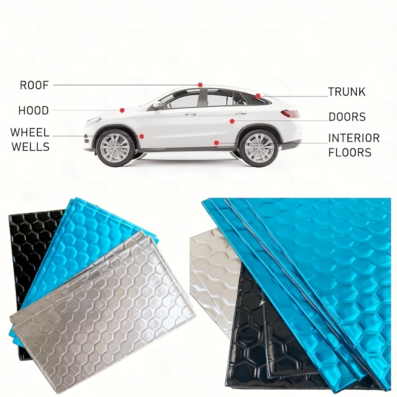 Auto Dämmung 6er-Set Alubutyl Dämmmatten 40x25x0,2 Cm – Selbstklebend, Feuerfest, Wasserdicht – Für Auto, Tür, Motorhaube