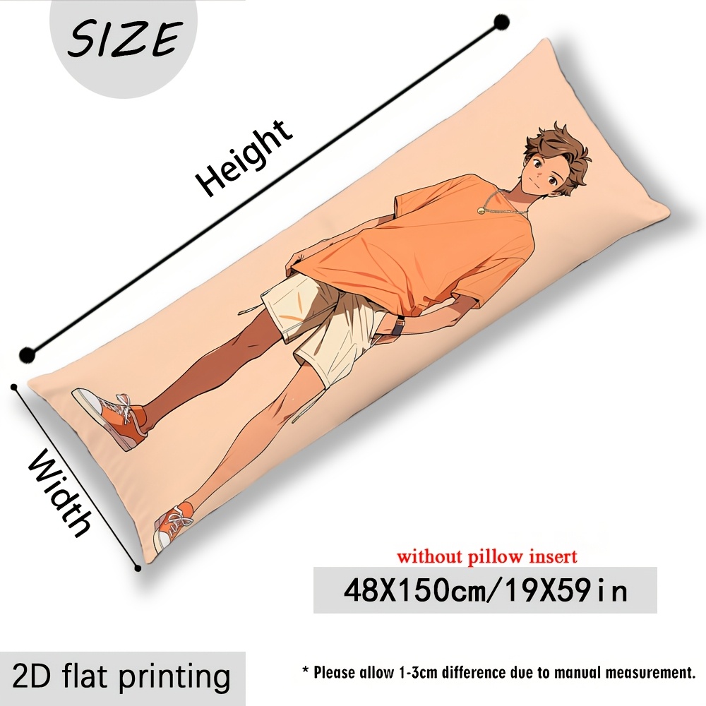 TEMU Customizable 1pc Cartoon Theme Pillowcase, Personalized Photo, Soft Plush Double-sided Printing, Polyester Fiber, Not Included, Multiple Sizes