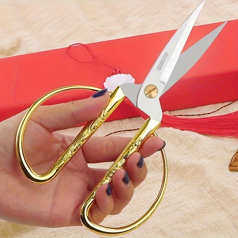 

Vintage-style Stainless Steel Sewing Scissors - Embroidery & Tailoring Shears For Fabric Cutting, Crafts & Gardening Tools