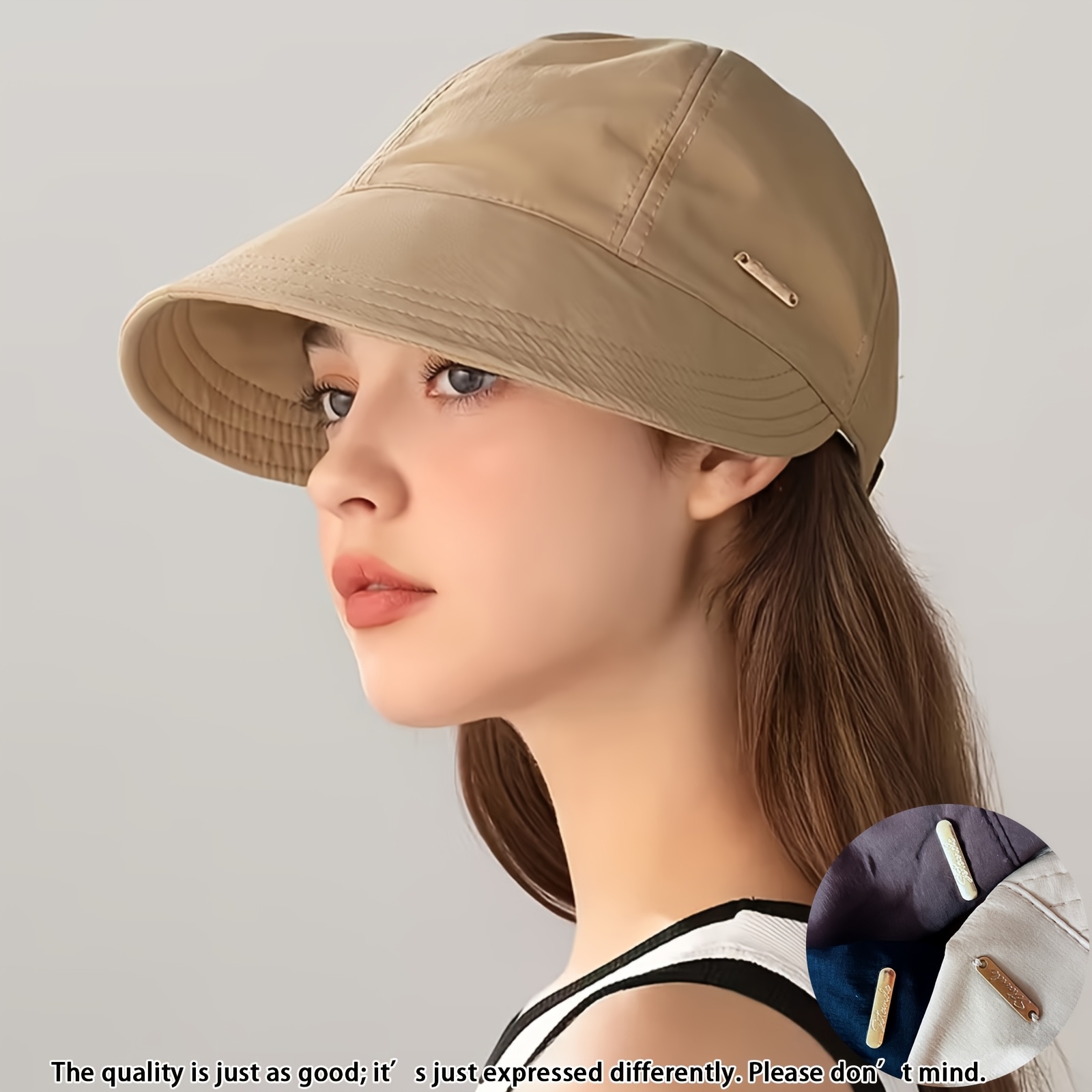 TEMU Women's Lightweight Foldable Baseball With Adjustable Wide Brim: A Versatile Fashion Accessory Suitable For Everyday Casual Wear