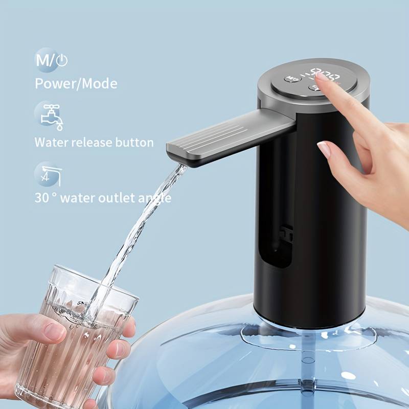 Pompe à Eau Électrique Portable - Distributeur Pour Bidon D'Eau - USB Rechargeable - Débit Continu Ou Dosé - Pour Maison, Bureau, Camping