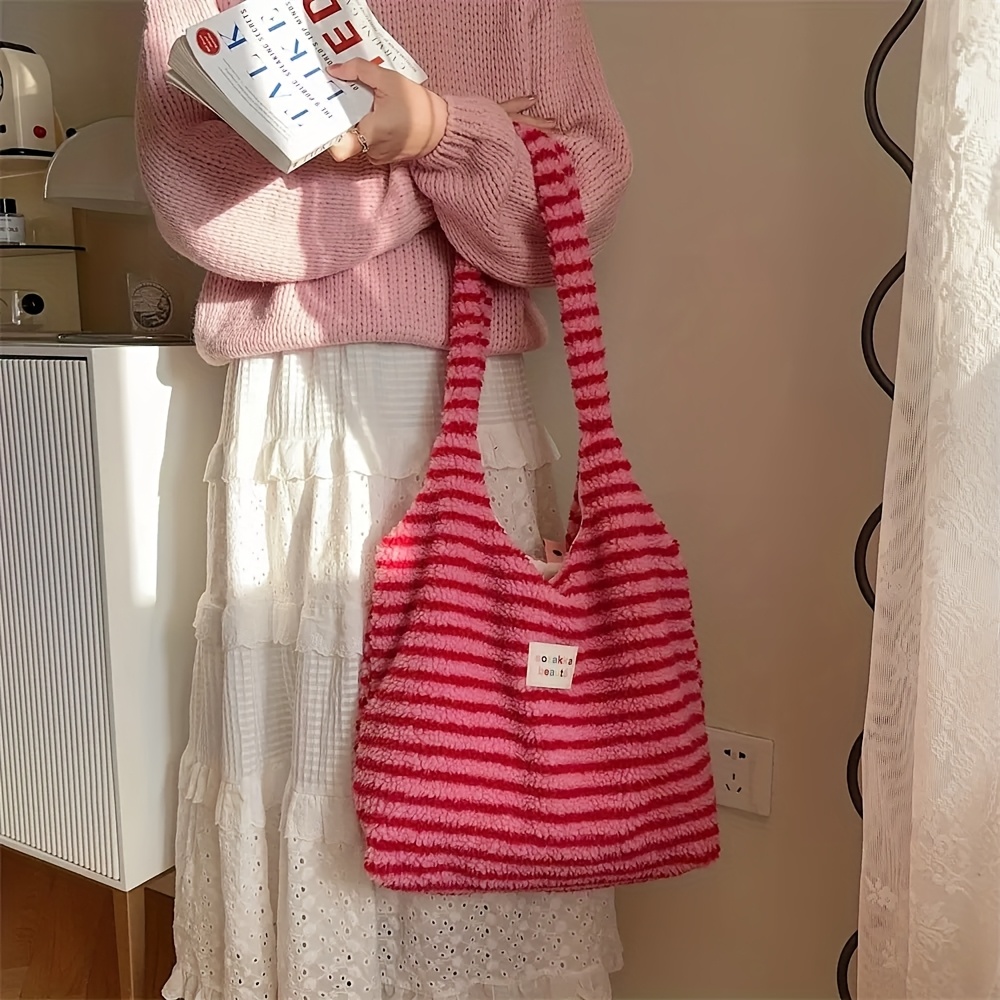 Image of Tote Bag Autumn And Winter Plush Yellow Lamb Versatile Shoulder Bag Women's Large Capacity Vest Bag