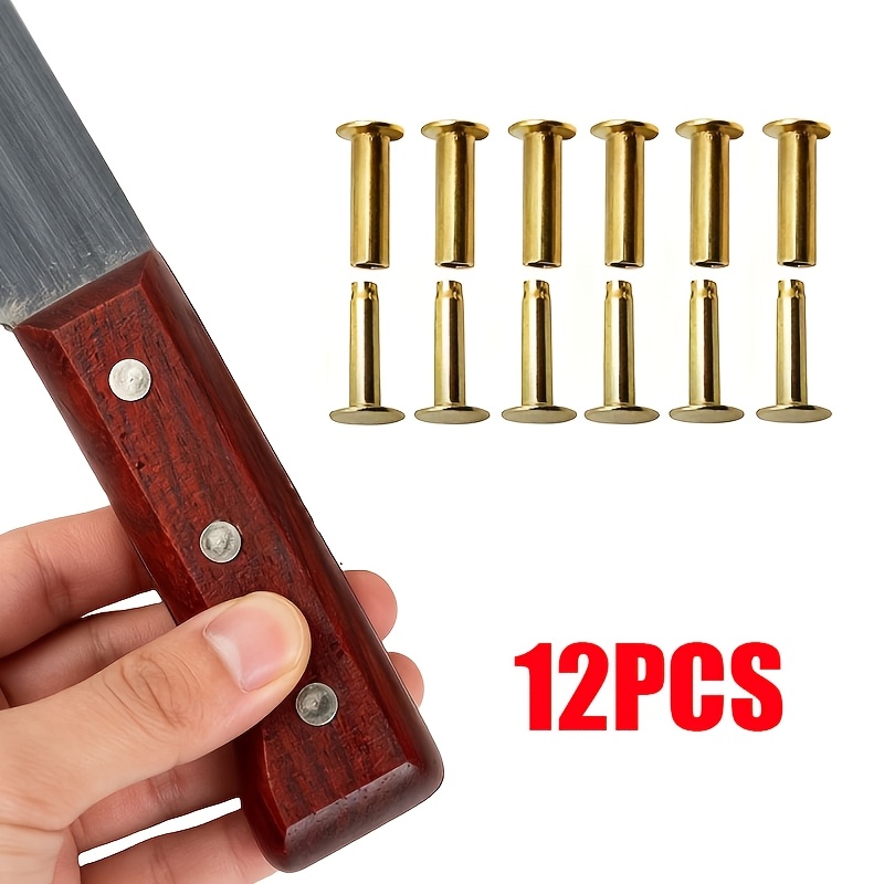 TEMU 12 pz - universali per di coltello, a incastro e figlio in rame da 4 mm, adatti per fissaggi di maniglie, riparazioni di maniglie da cucina e in