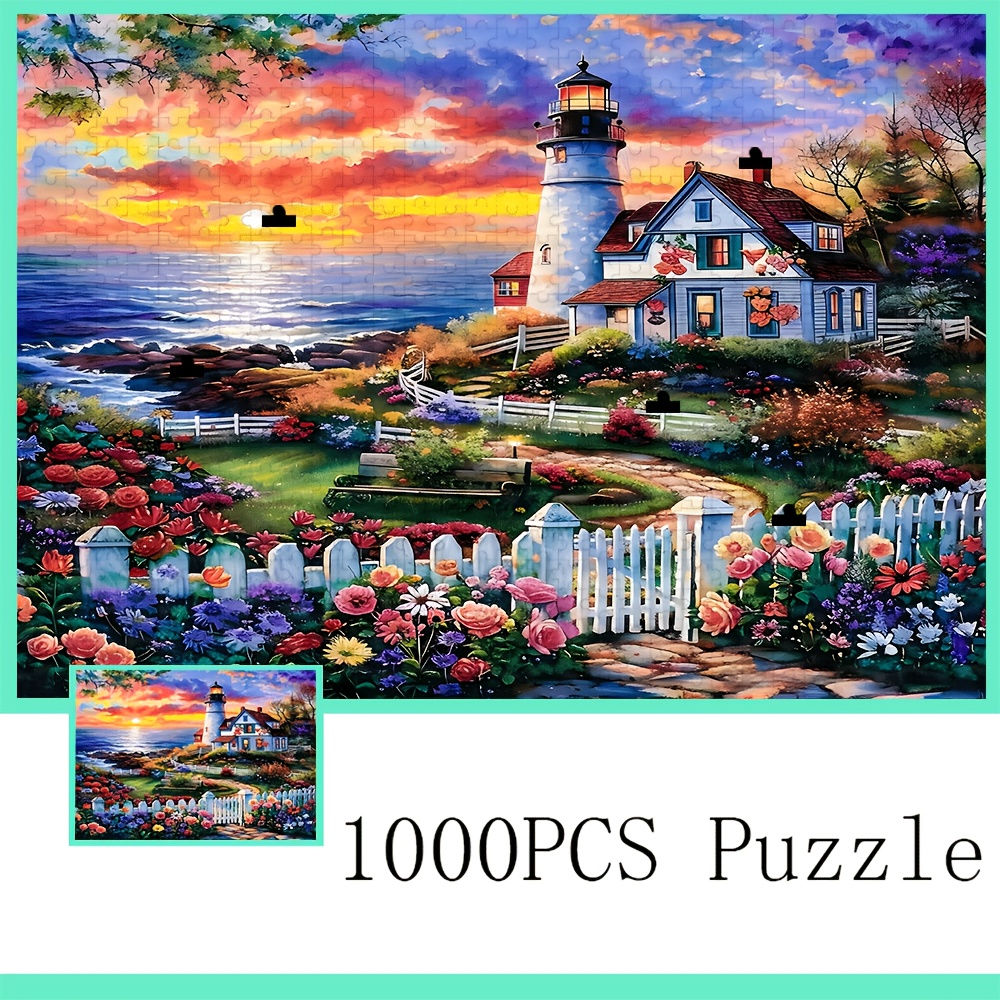 TEMU 500pcs/1000pcs Adult Jigsaw Puzzle - Large Puzzle Gift For Family Interaction, Diy Home Decor, Designed For Birthdays, Valentine's Day, Mother's