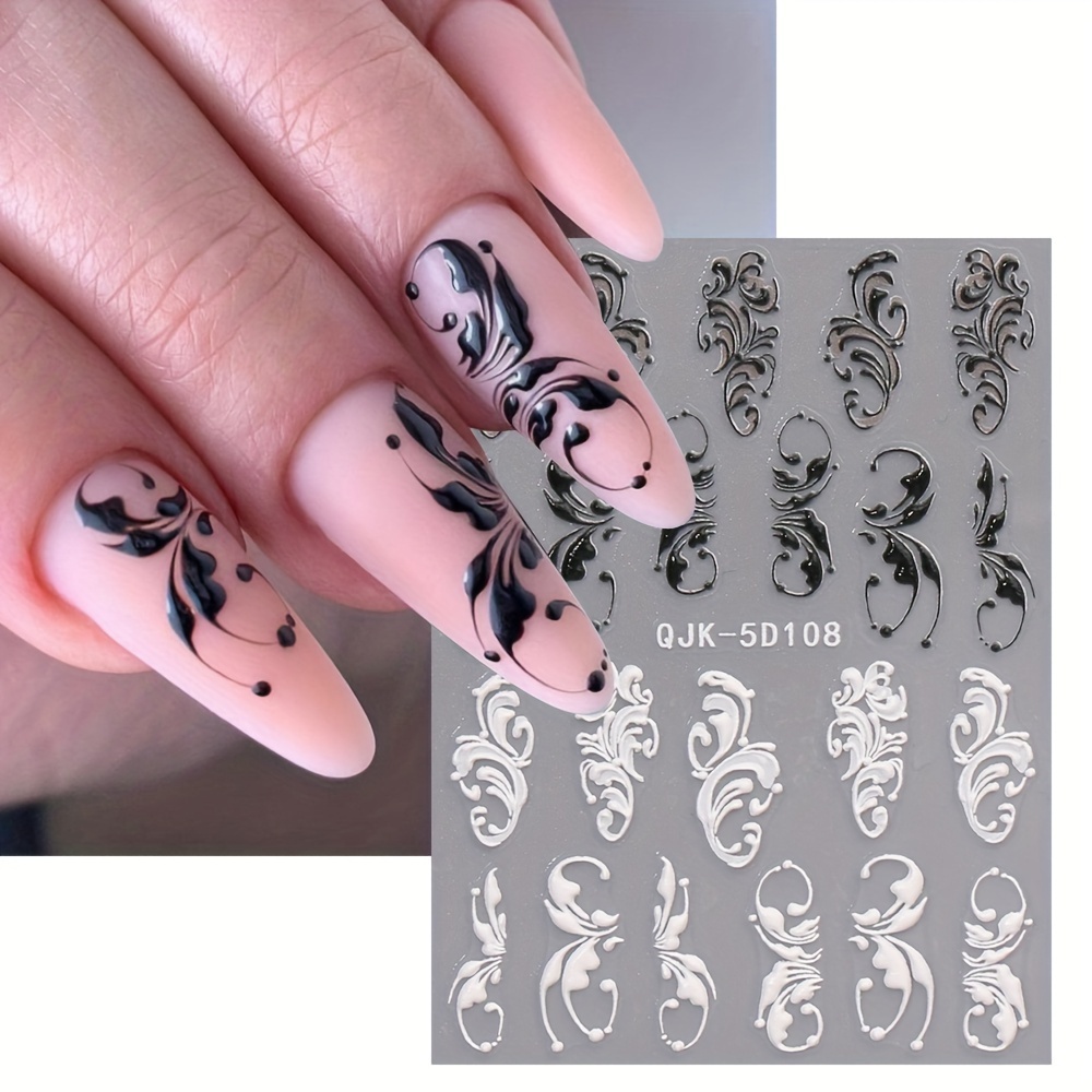 5d Embossed & Art Stickers - -, Hypoallergenic Decals For Diy Manicure
