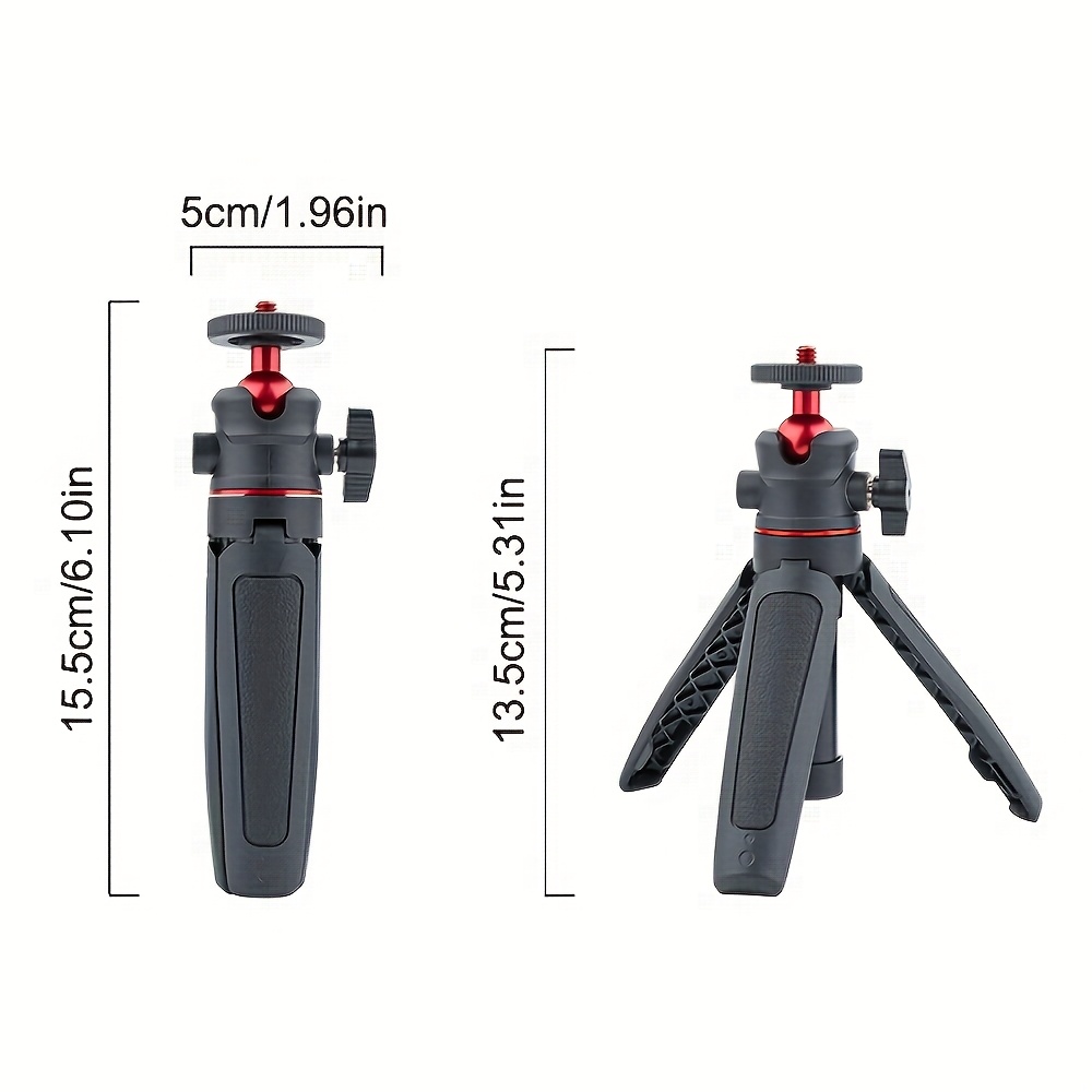 compact selfie stick tripod with handle grip for webcam g7 iii sony zv 1 a6600 cameras portable mini vlogging stand with adjustable legs rubber feet for stability details 4