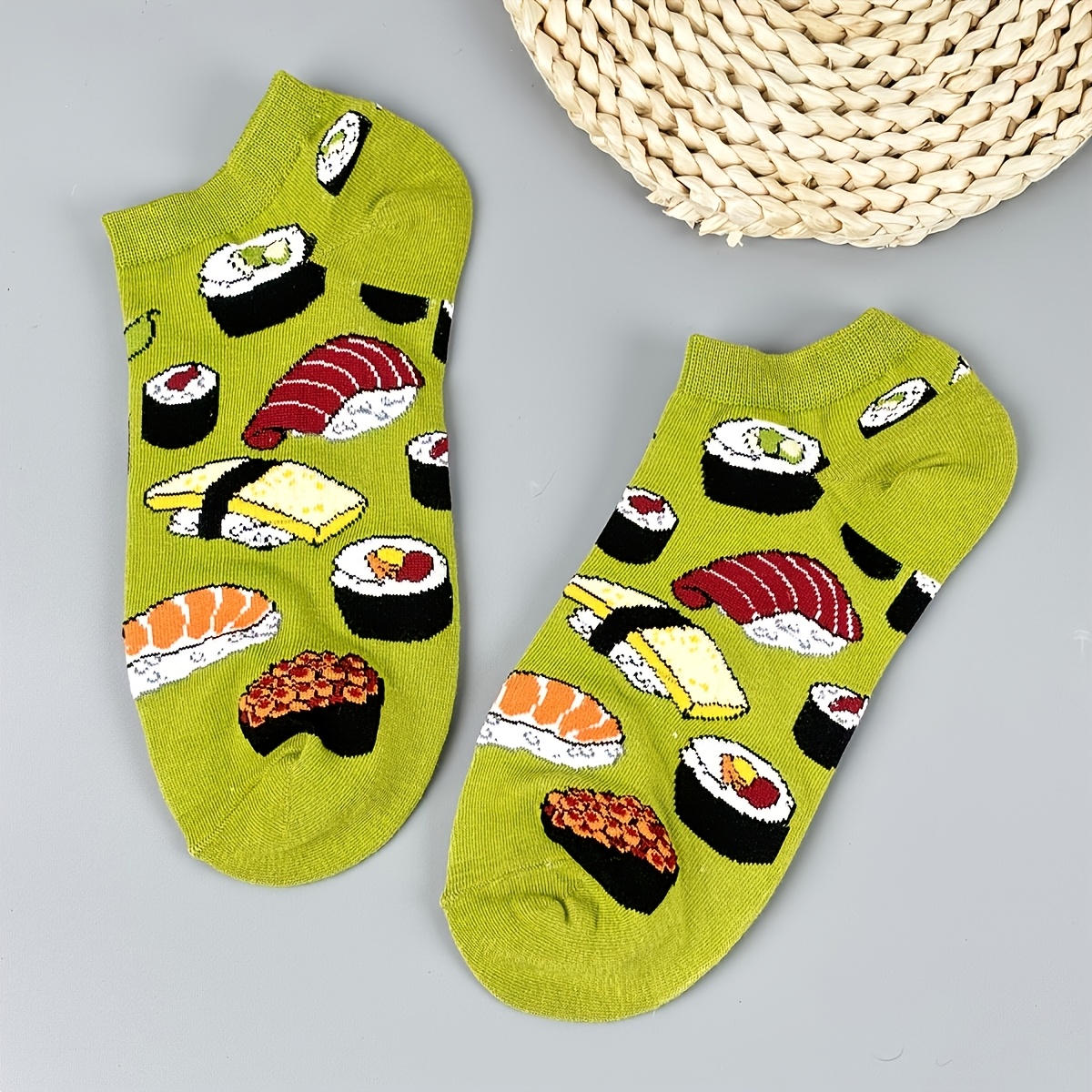 Image of A Pair Of Japanese-style Fun Sushi Socks, Lightweight And Breathable For Spring And Summer