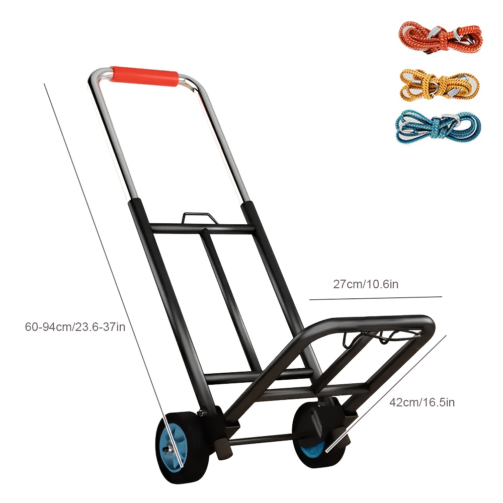 TEMU A Compact Folding Cart, Designed For Transport, Featuring Wheels And Stair-climbing , Lightweight For Easy Lifting And Carrying, With A Load Of