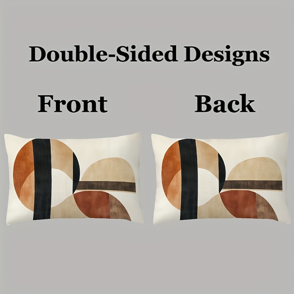 2pcs 2  sided printed ultra soft short plush   lumbar pillow covers abstract   double sided printing 12x20 inches zipper closure machine washable ideal for sofa living room bedroom decor pillow insert not