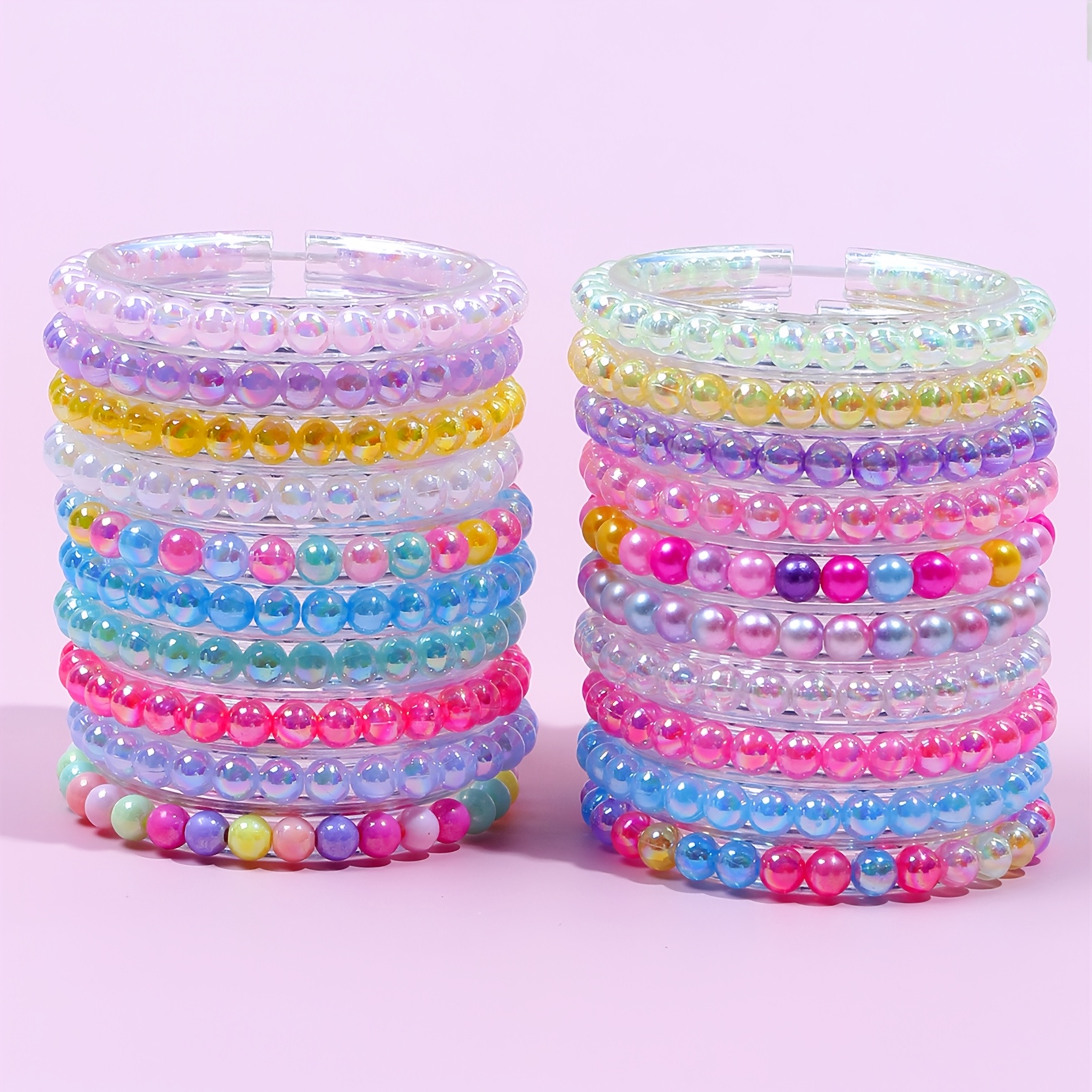 Image of 20pcs Beaded Bracelets Sets, Party Favors For Girls Accessories Love Pendant Set Goodie Bags Fillers Classroom Prizes, Birthday Gift Easter Gift, Christmas Gifts