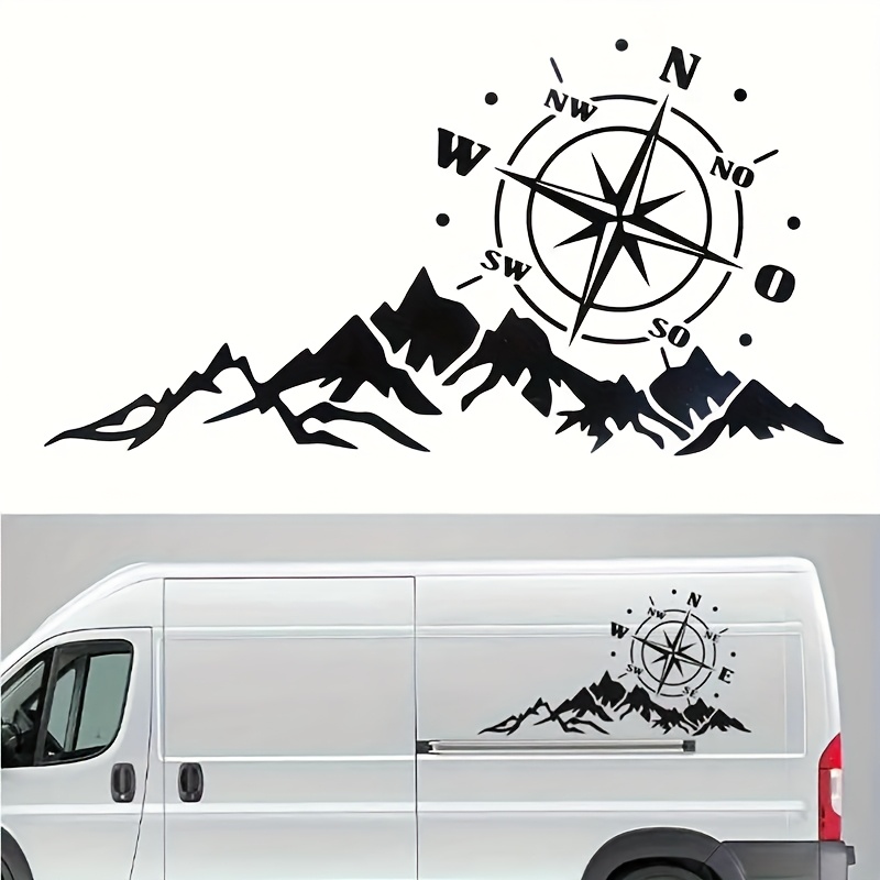 2 Psc Unique Compass Car Sticker Pattern- Design For Suv Car Decoration