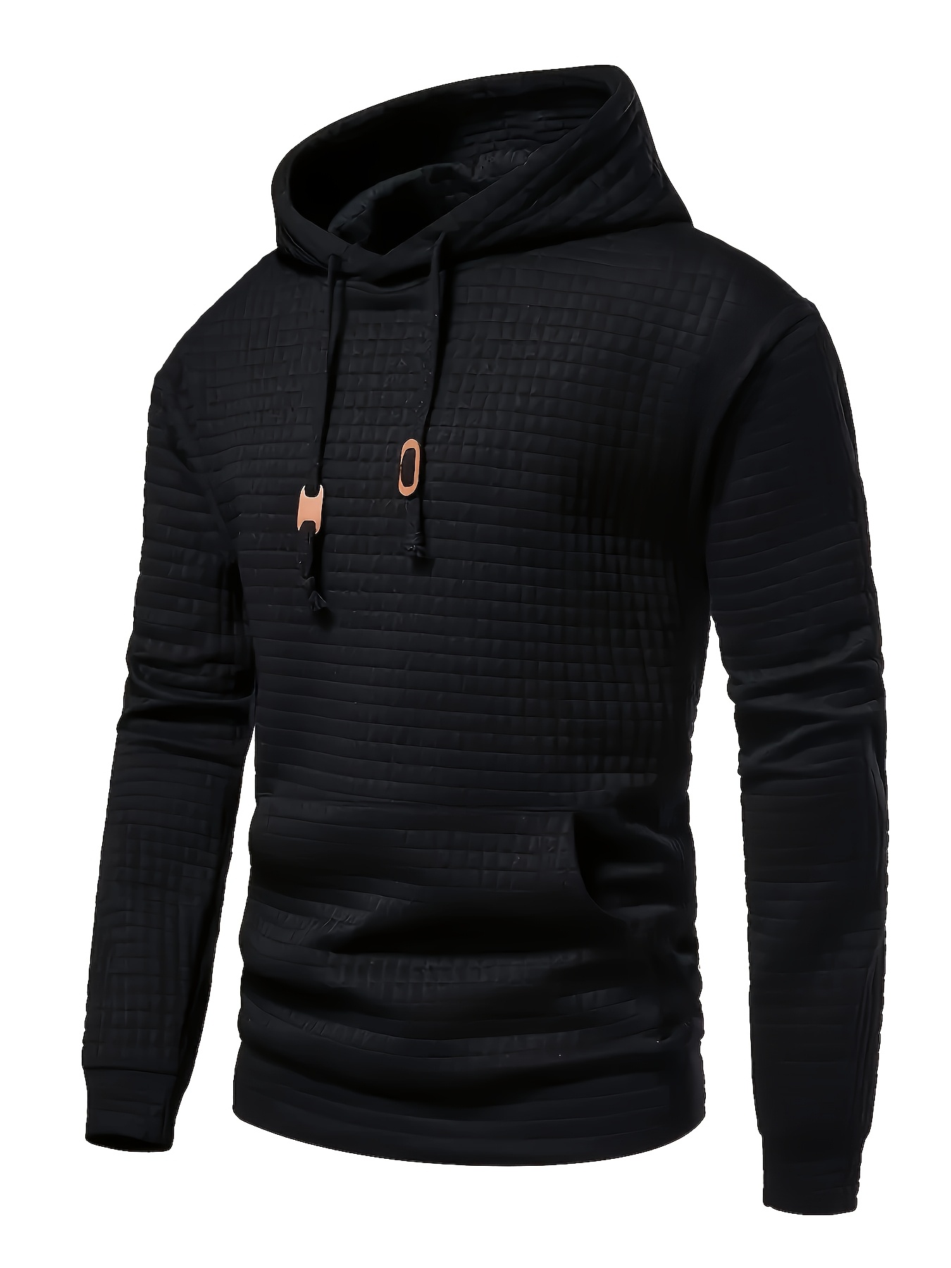Plus Size *'* Textured Hoodie Winter Hooded Sweatshirt For Big Tall  Males *'s Clothing