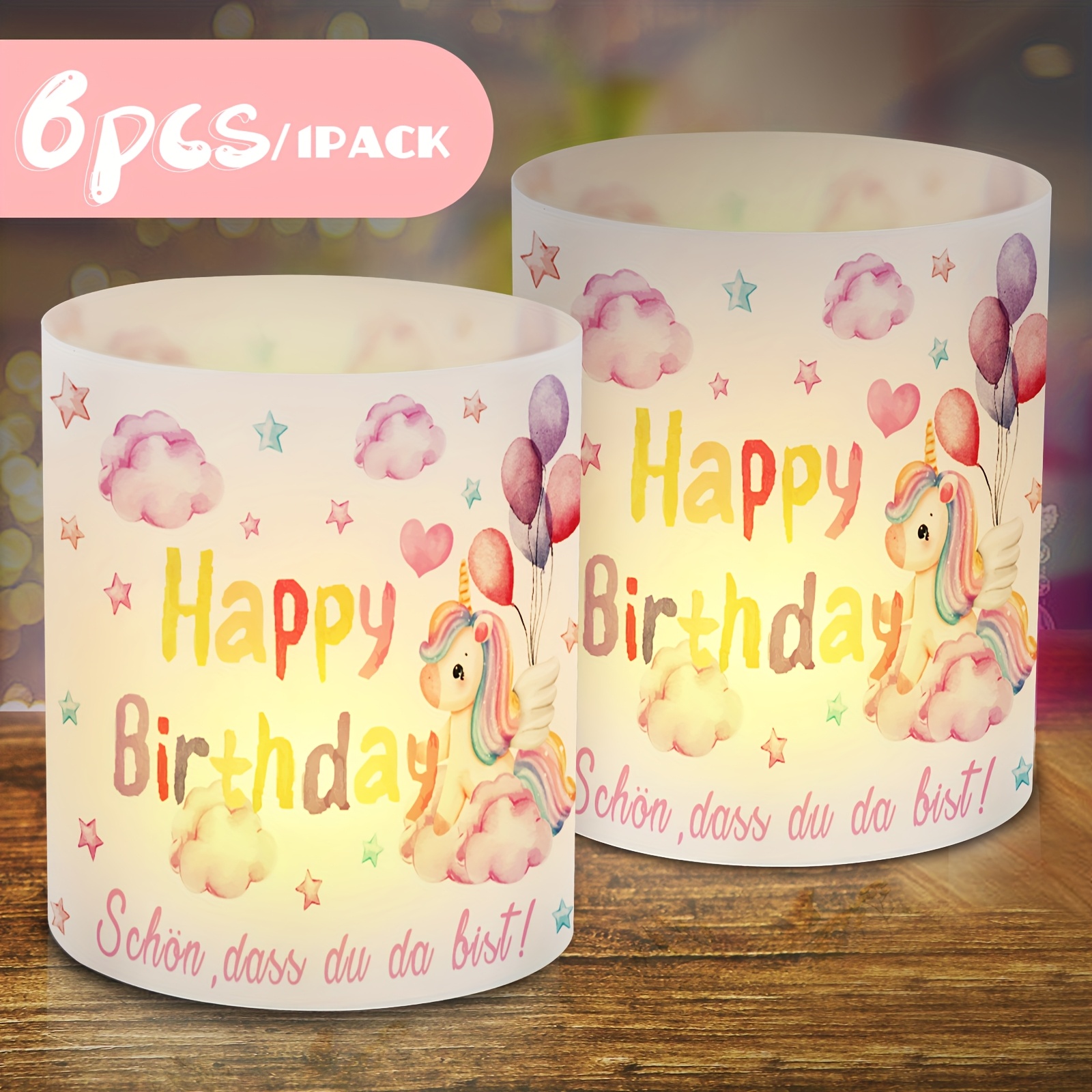 Image of 6pcs Cute Pony & Plastic Lampshades Suitable For Party Centerpiece, Birthday Decorations, Table - For, Neutral Animal Theme, Fits Table & Party