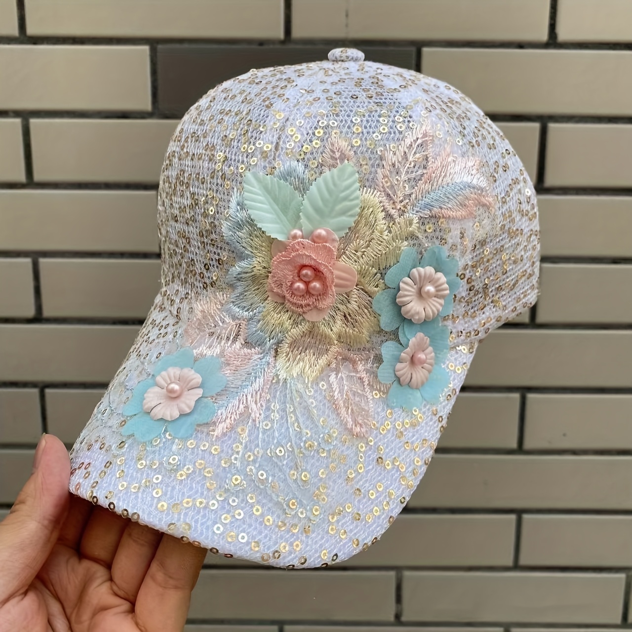 a thin summer lace baseball cap women featuring embroidered