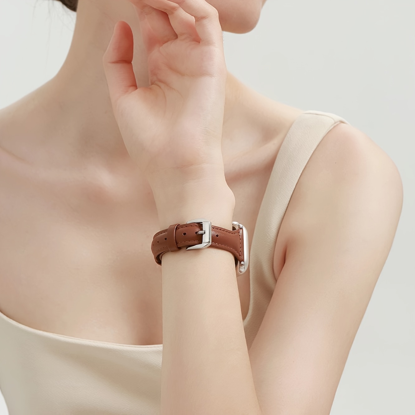 

Bracelet de montre intelligent en cuir synthétique pour Apple Watch Ultra/SE/1-8, 38-49 mm, non à , fermoir à boucle , bracelet de rechange de qualité supérieure pour femmes