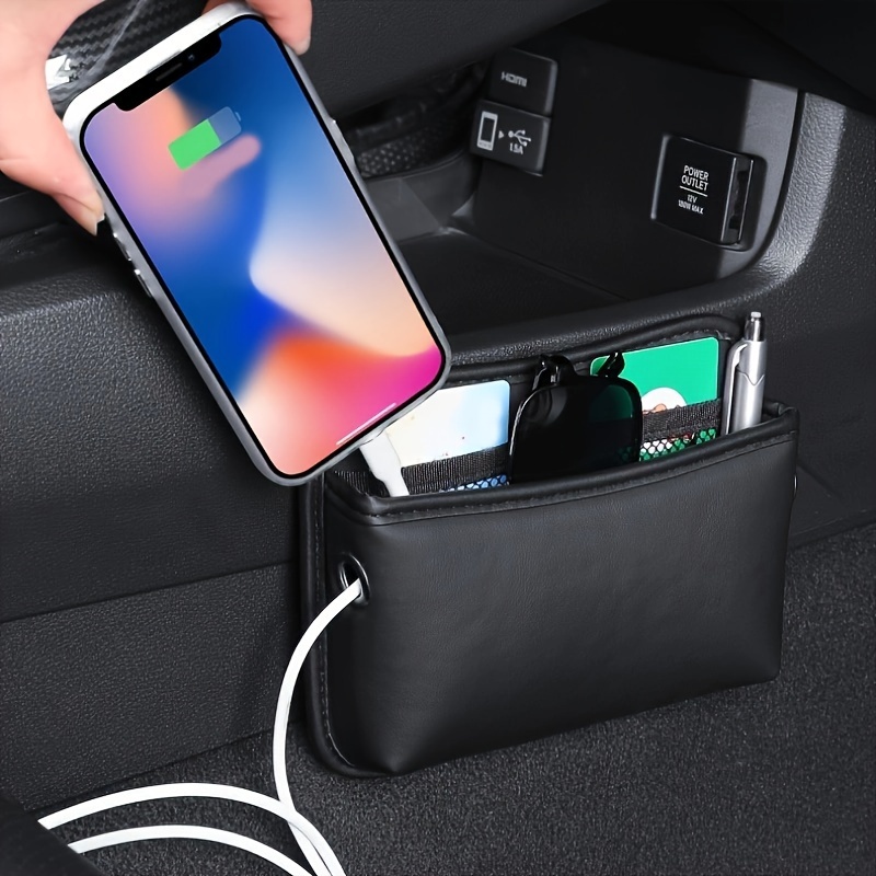 

Car Organizer, Universal Fit Pu For , Adhesive Auto Accessories For Cellphone, , , Wallet - , Suv, Bag