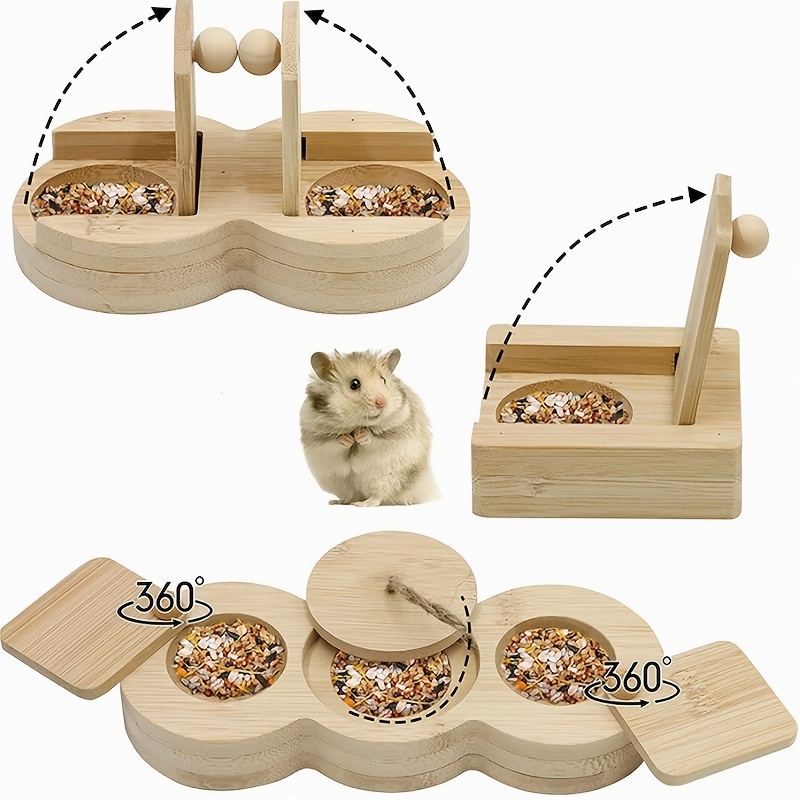 3 Interactive Wooden Rabbit Toys for Small Animals