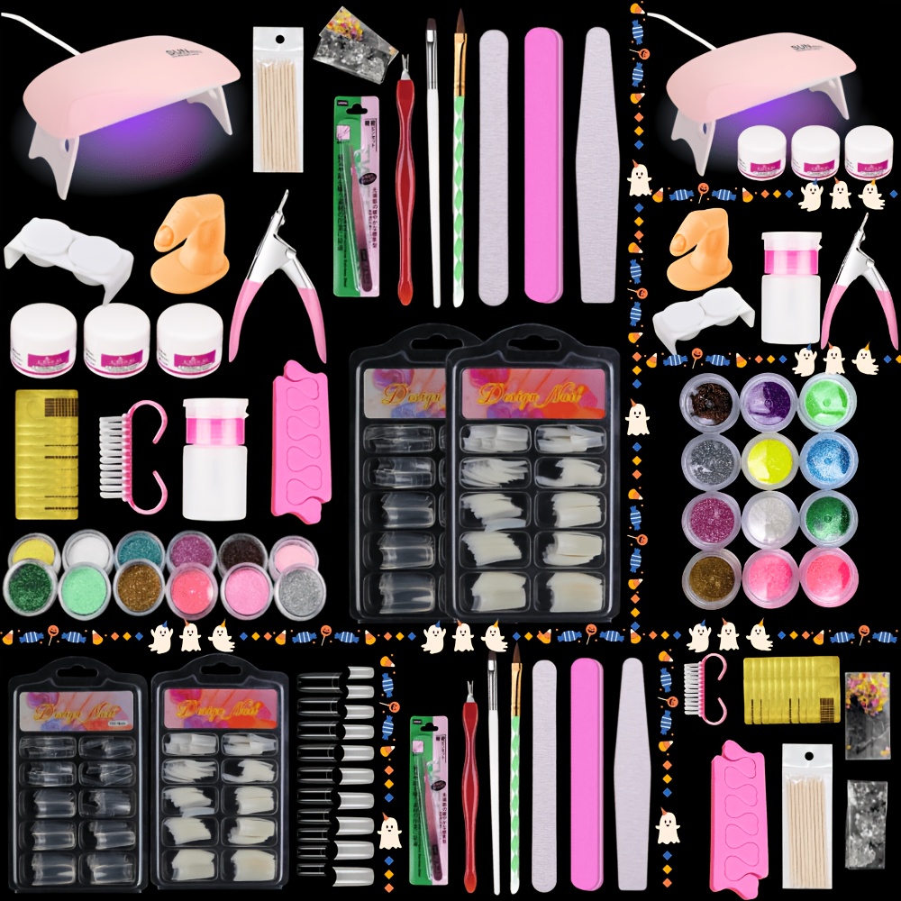 TEMU Acrylic Nail Kit With Everything: Starter Nail Kit Set Professional Acrylic With Everything For Beginners Acrylic Nail Set Full Acrylic Nail