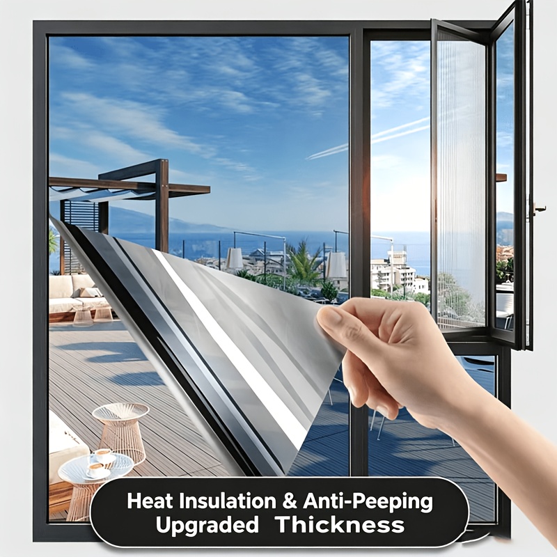 TEMU 1 Roll, With Blue Interior And Silvery Exterior For Privacy And Security, Preventing Sun And Protecting Furniture From Fading. Suitable For Home