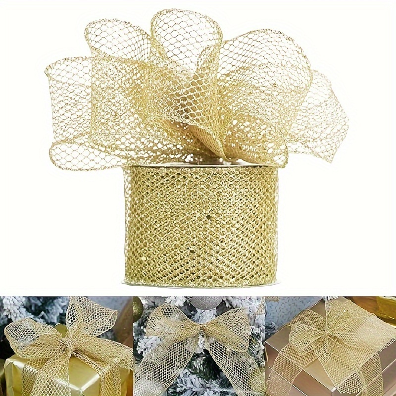 

Hdhuiun Sparkling Glitter Ribbon - 1pc, Metallic Tinsel Edge For Gift Wrapping, Wreaths, Christmas Tree Toppers & Home Decor Crafts