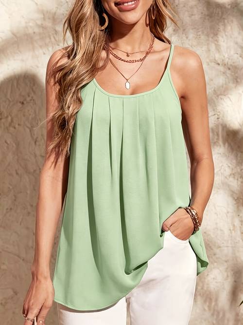 new style fashionable solid color versatile a line strappy womens and elegant tank top front daily holiday parties dates and vacations wedding night