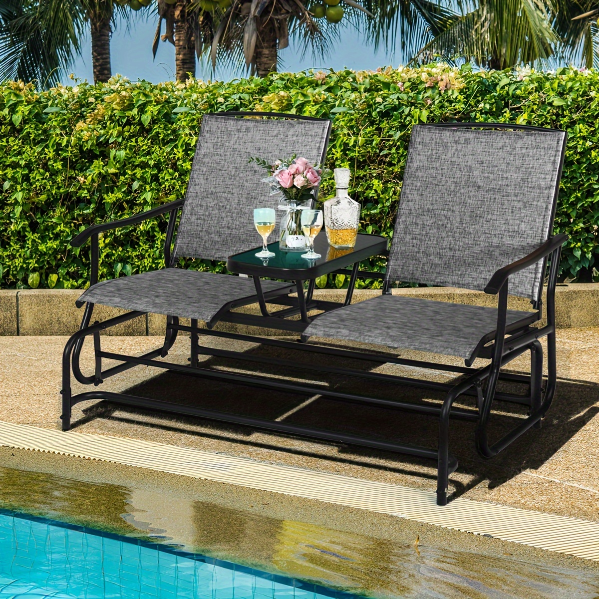 metal outdoor glider chair