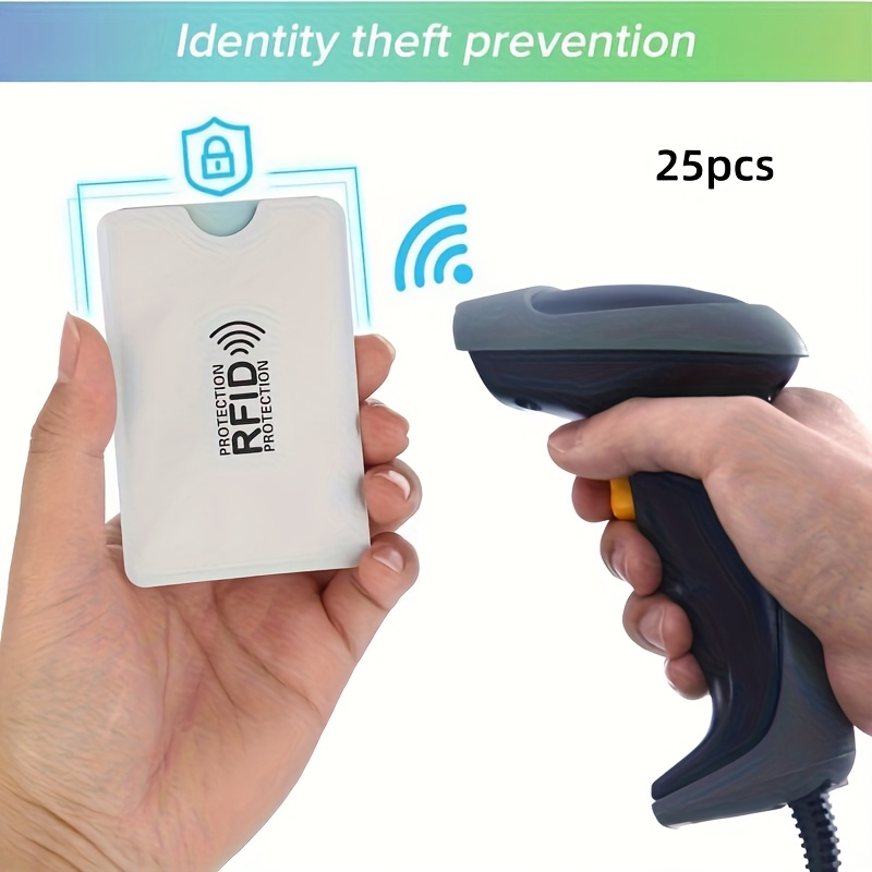 TEMU Lot de 25 pochettes de RFID -vol, protège-cartes d'identité et de crédit de haute qualité, portefeuille unisexe portable et durable avec d'écran
