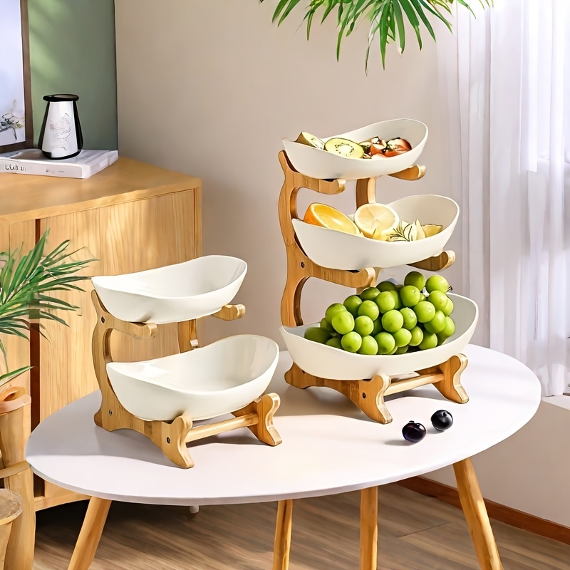 

2/3 Tier Fruit Storage Plate, Decorative Rack - Plastic Set For Kitchen And Restaurant - Multi-tier Serving Tray For Fruits, Snacks And Desserts - Christmas Gift