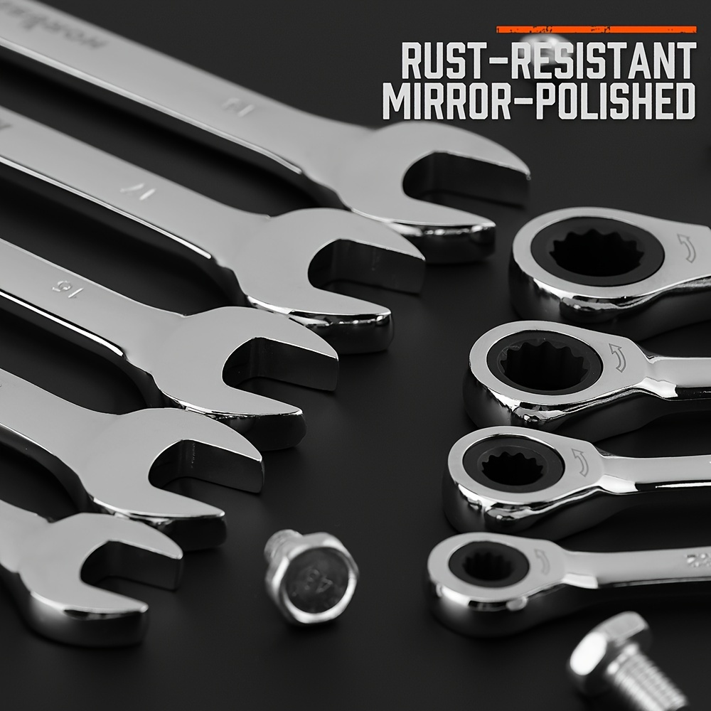 HORUSDY 24pcs Ratcheting Combination Wrench Set in SAE & Metric