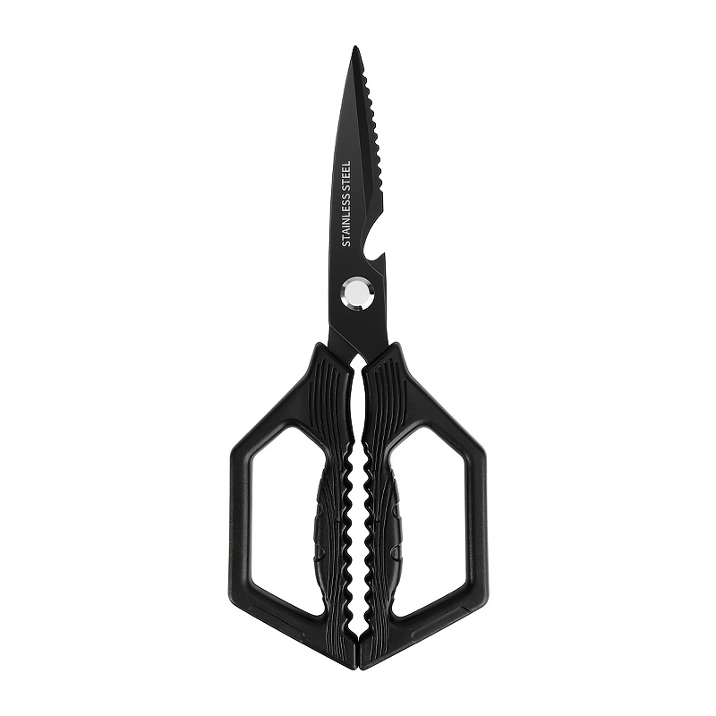 TEMU 8.5-inch Heavy-duty Stainless Steel Kitchen Scissors - Multi-functional Poultry & Bone Shears For Chicken, Fish, Meat & Bbq, With Bottle Opener,