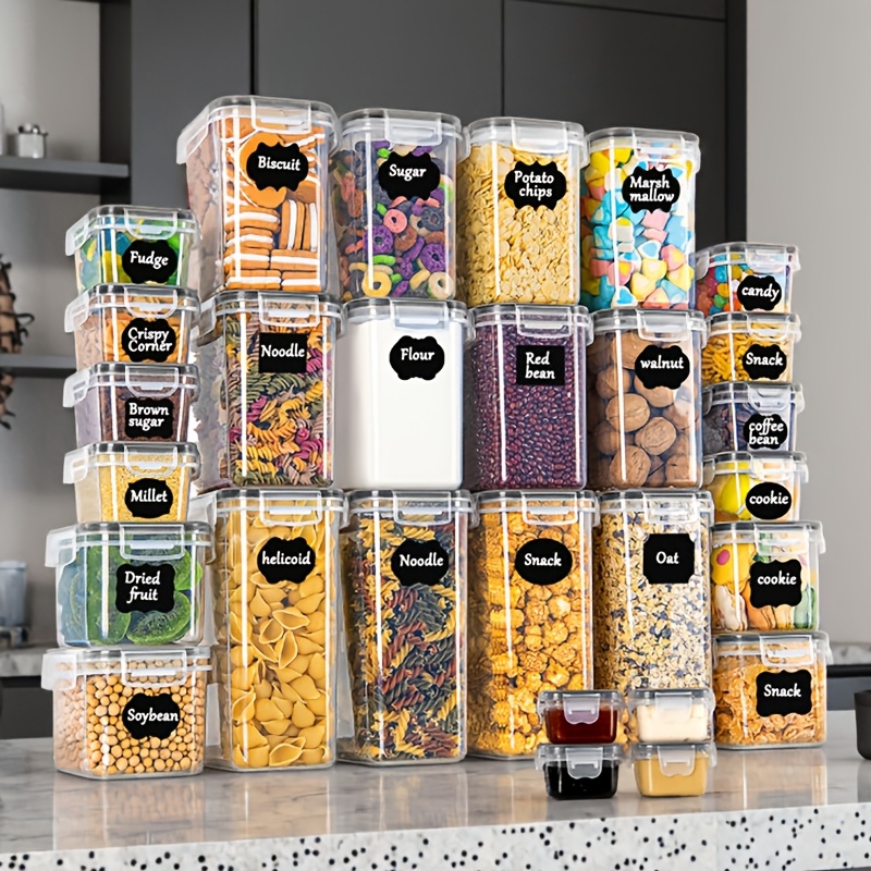 14 kitchen and pantry finishing cans   7 lids 7 boxes food grade plastic leak proof cans sealed food storage containers with lids used for   flour sugar